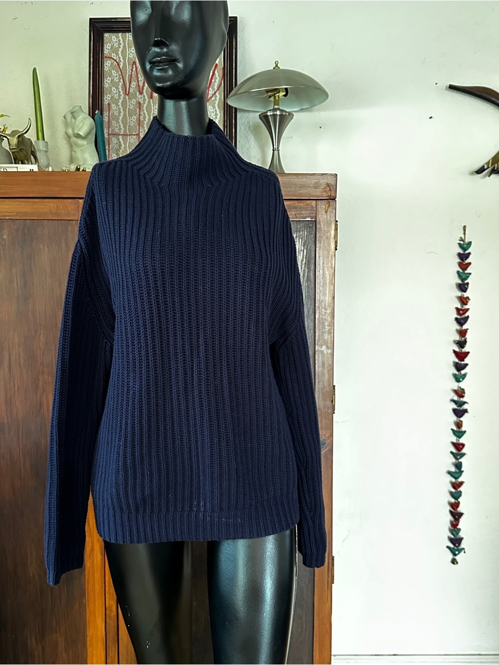 Gap Shaker Ribbed Knit Mock Turtleneck Sweater 100% cotton